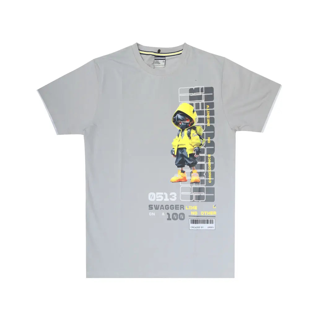 Gray Colour with Boys Casual T-shirt