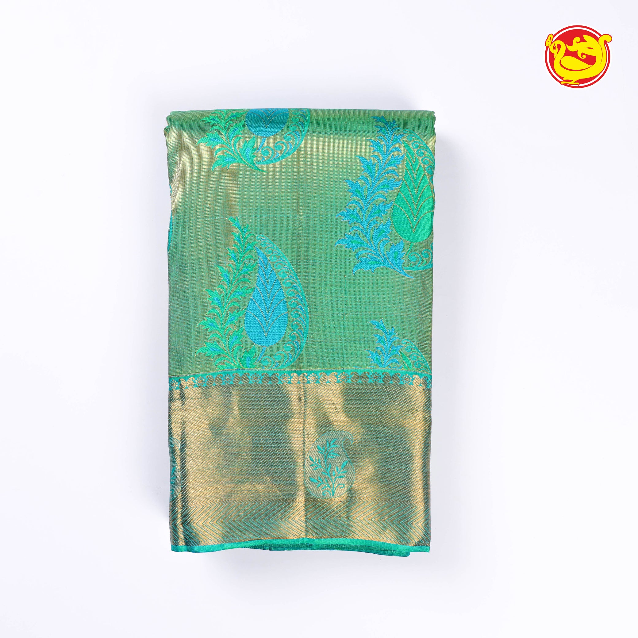 Green with gold zari wedding silk saree