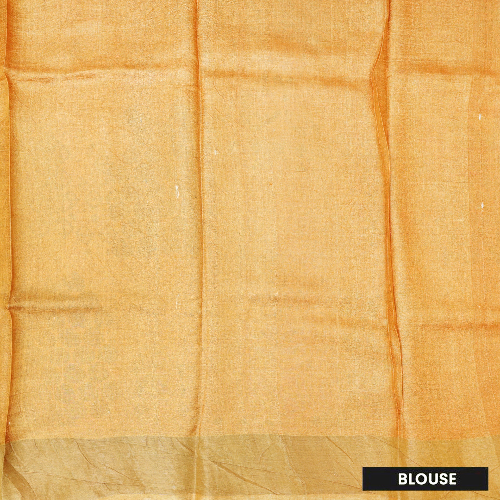 Pure Tussar Silk Saree Yellow With Floral Design and Painted Prints and Zari Woven Border