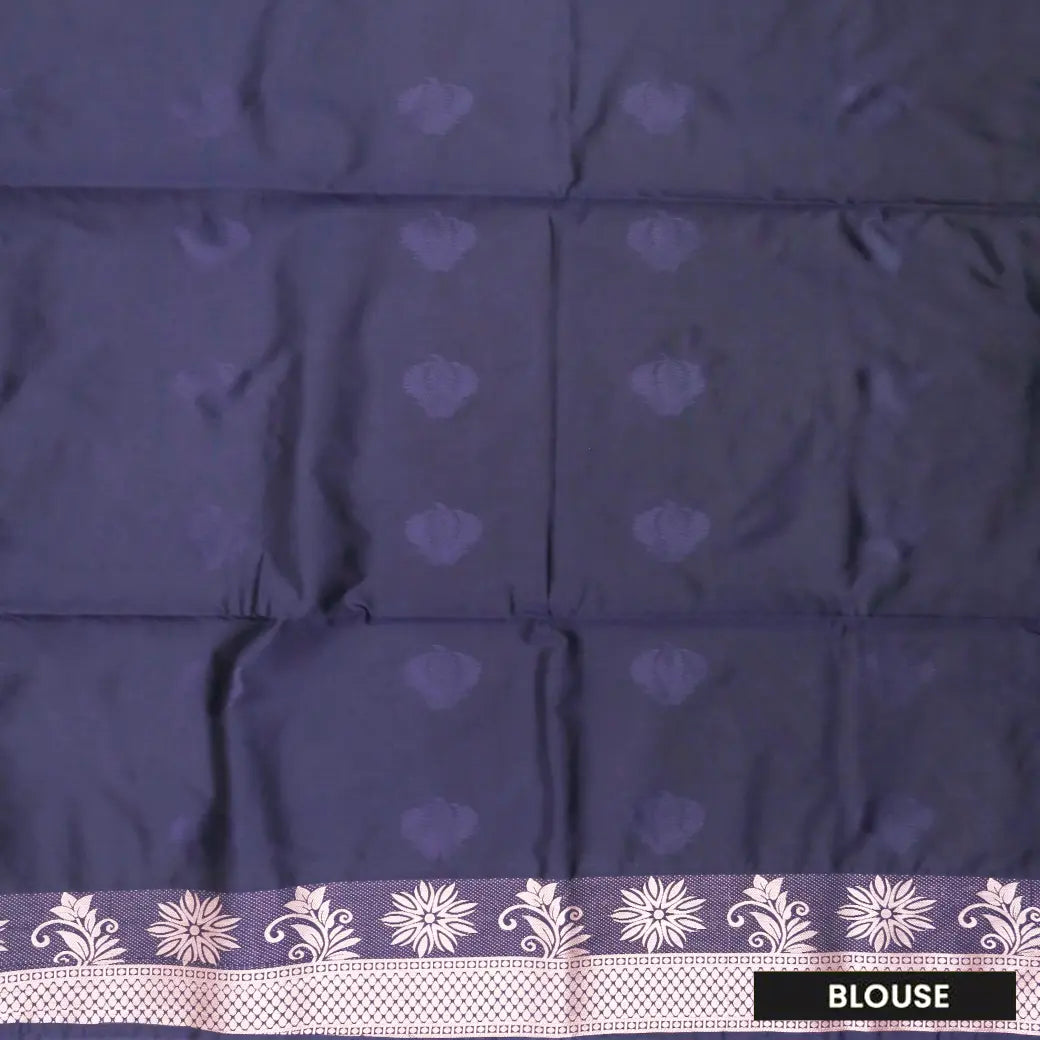 Lavender with Navy Blue Soft Silk Saree