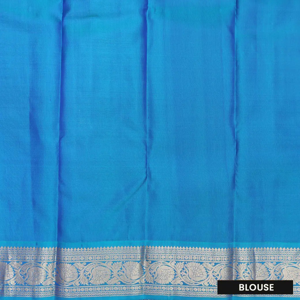 Deep Purple with Skyblue Soft Silk Saree