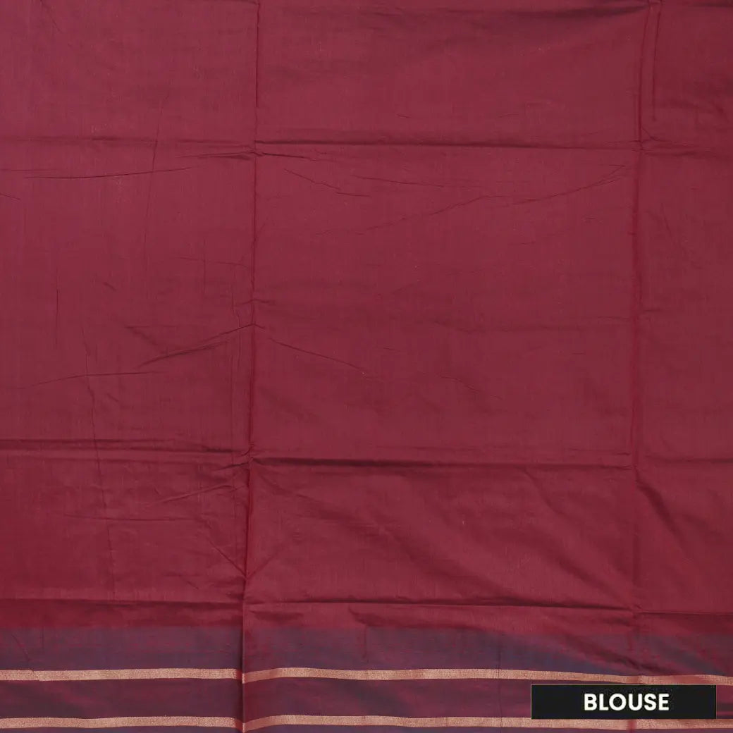 Mustard Yellow With Maroon Premium Quality Kalyani Cotton Saree