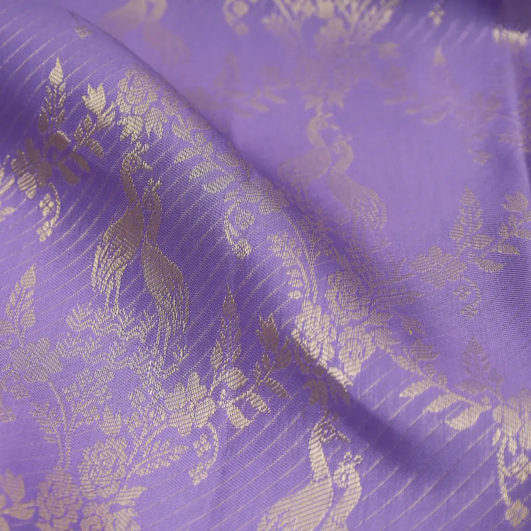 Lavender with Green Kanchipuram Wedding silk saree