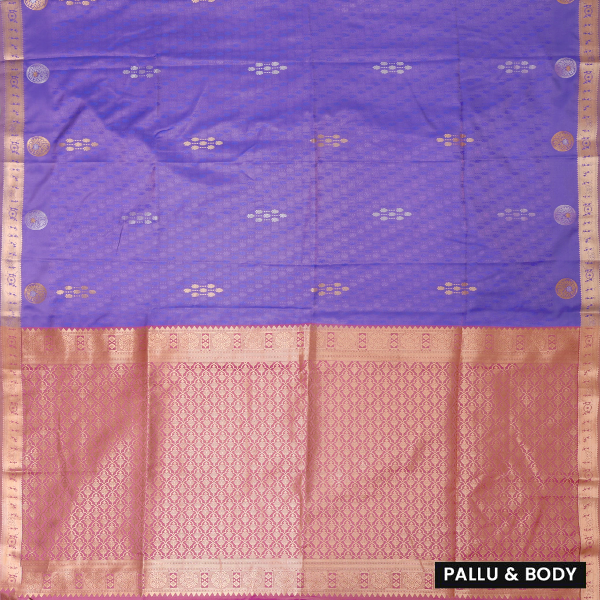 Purple with Hot Pink Soft Silk Saree