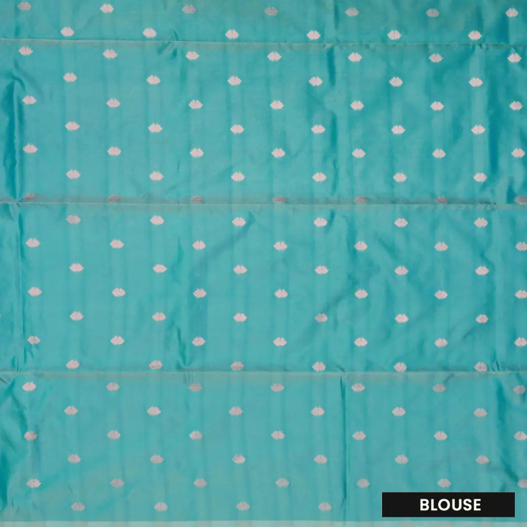Muted Purple with Aqua Green Soft Silk Saree