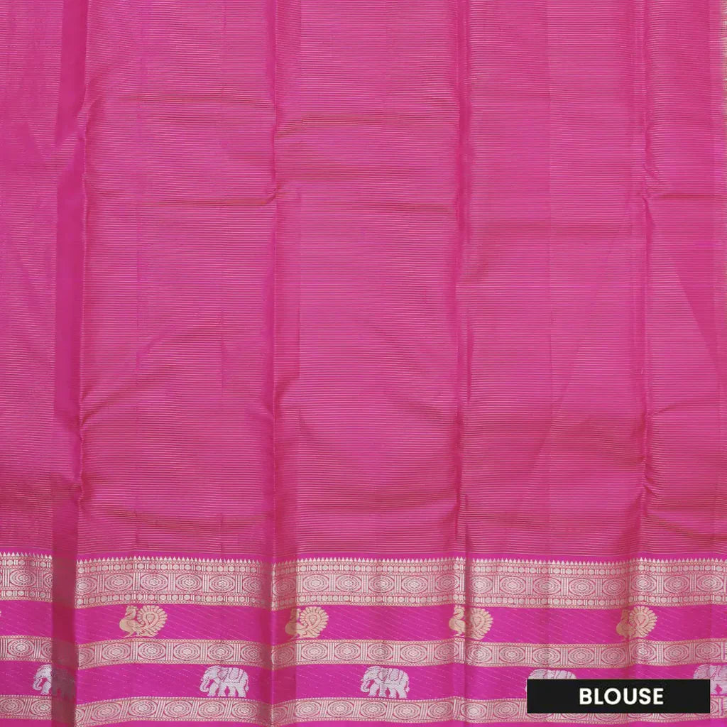 Yellow with Pink hamsam silk saree