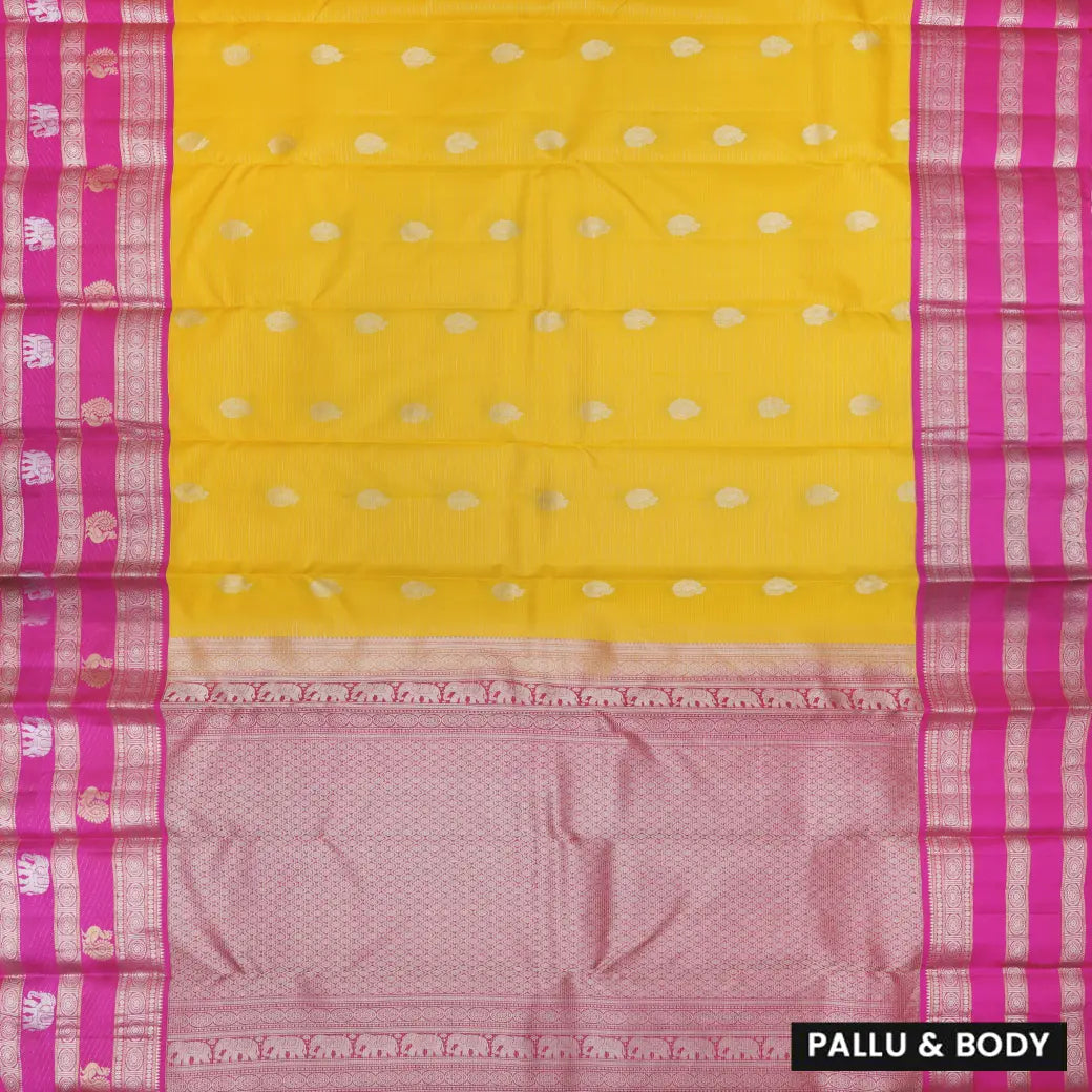 YELLOW WITH PURPLE Traditional Soft Silk Saree