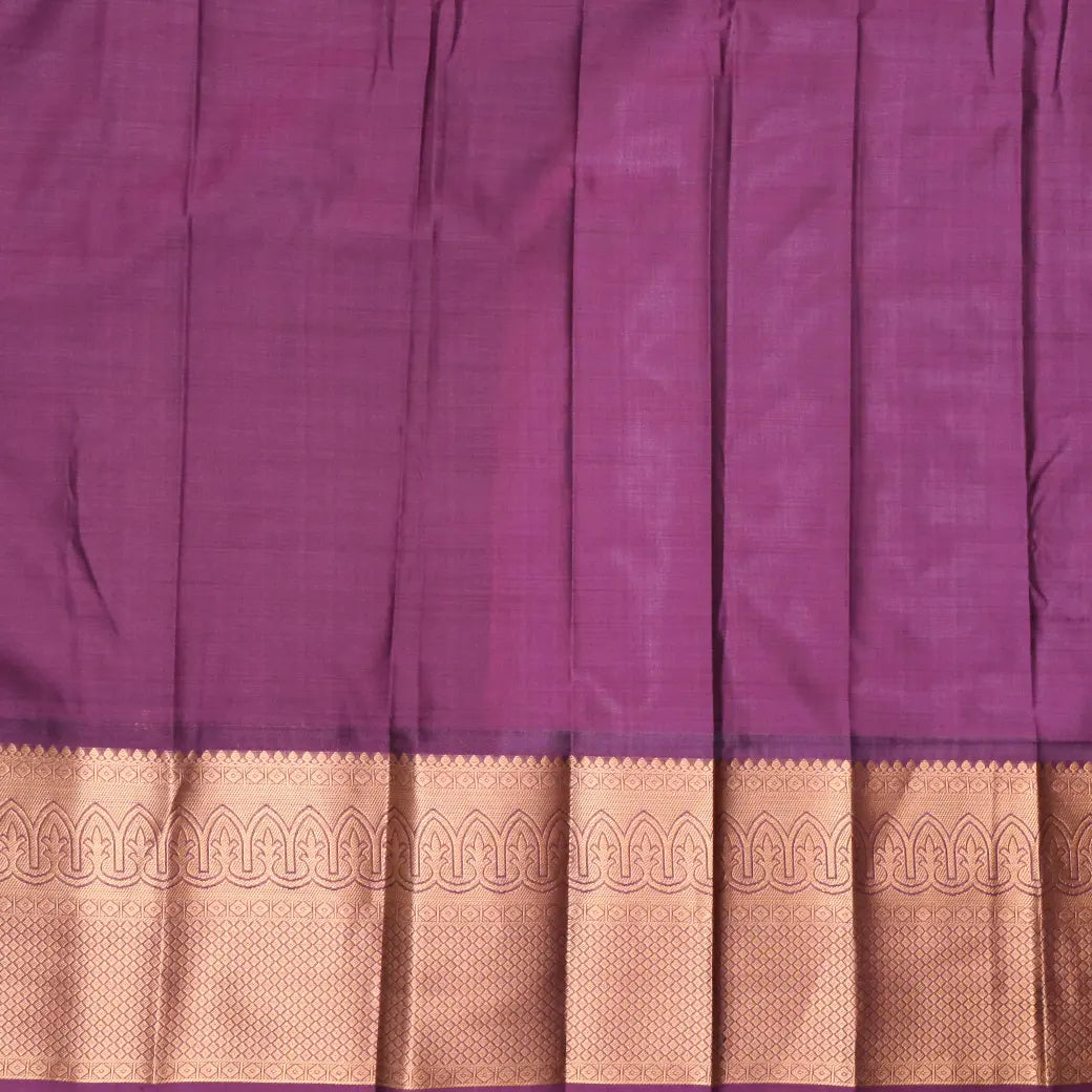 Dark Peach with Deep Purple Art Silk Saree