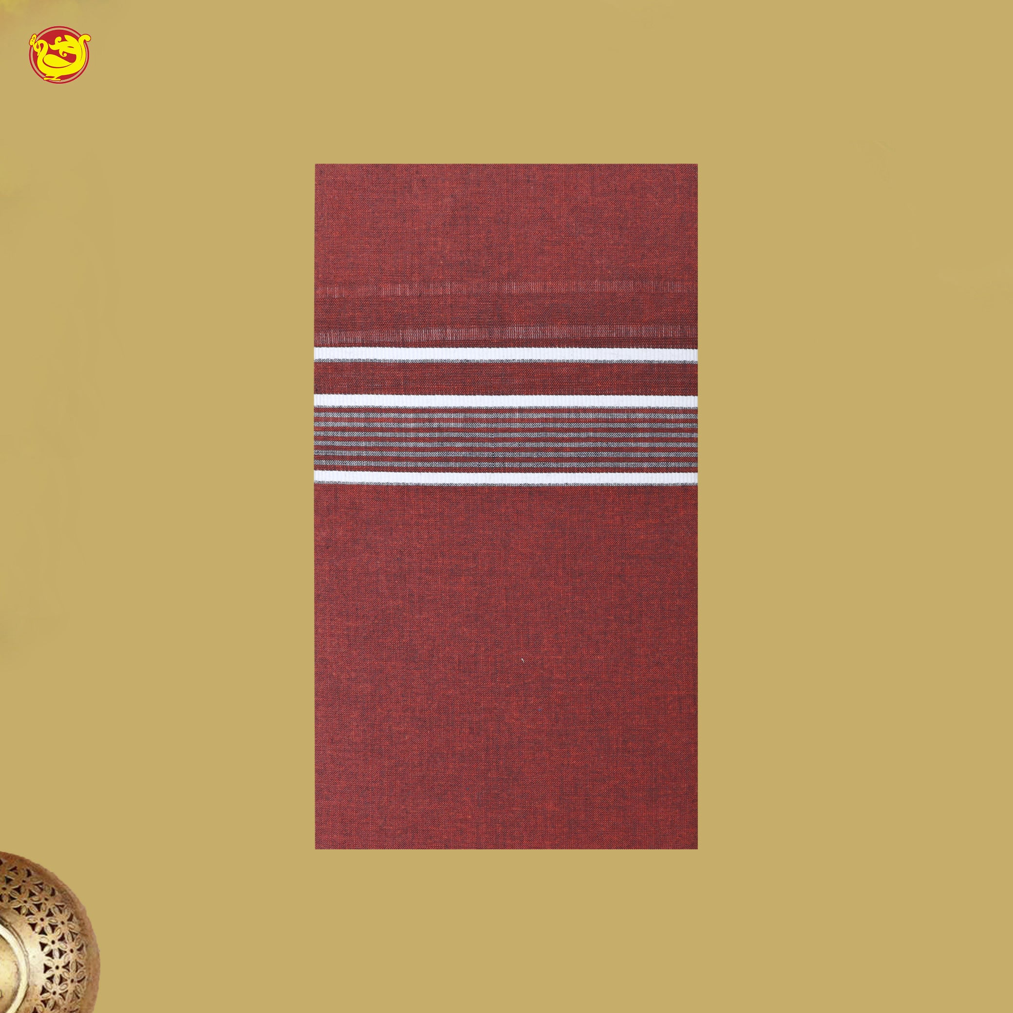 Brown with White Border Men's Dhoti