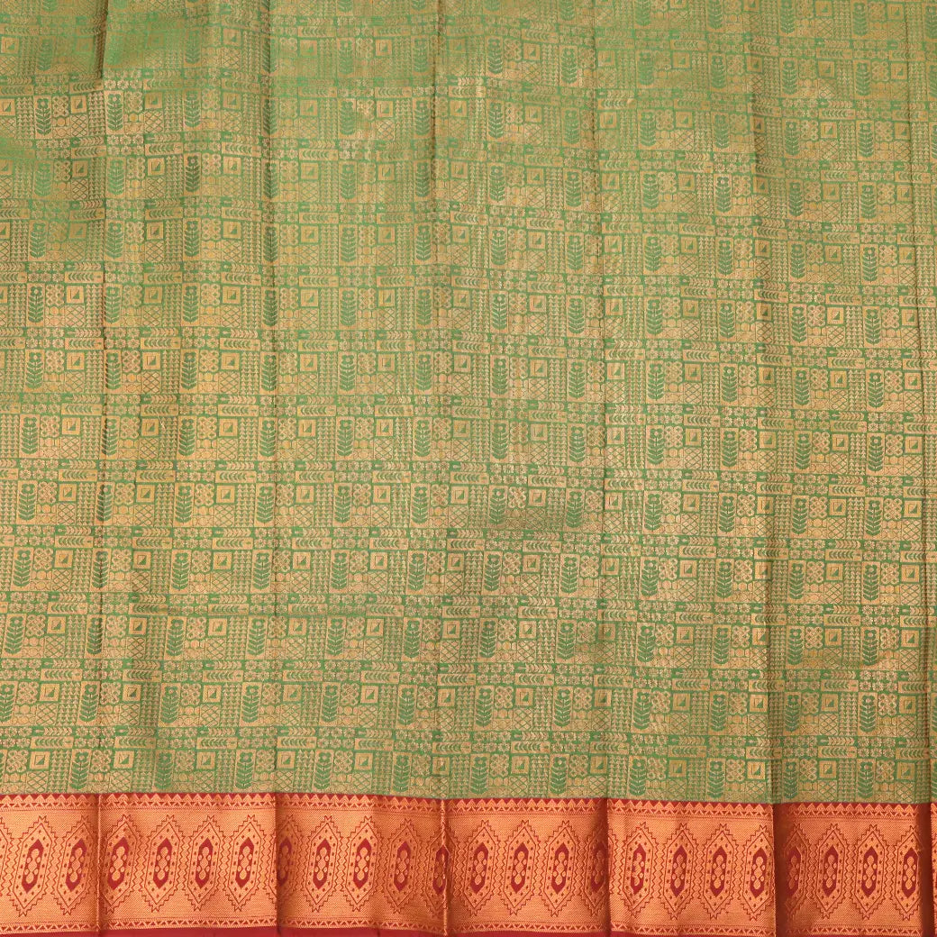 Green with Maroon Art Silk Saree