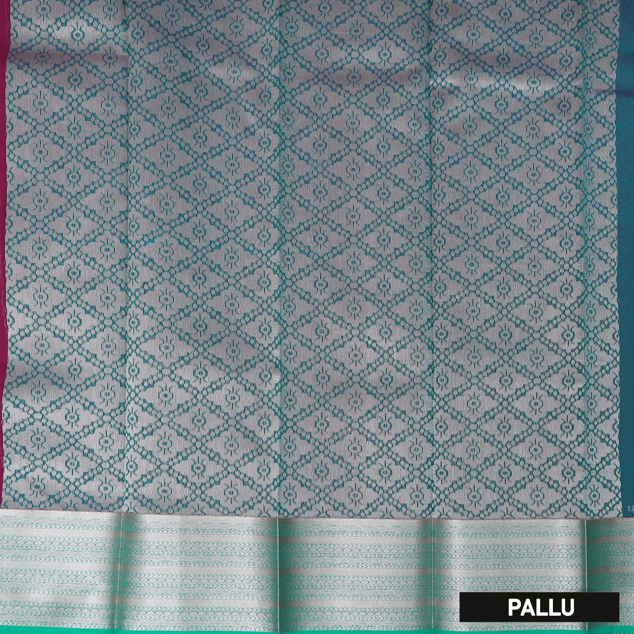 Rani Pink With Peacock Blue Silk Cotton Saree