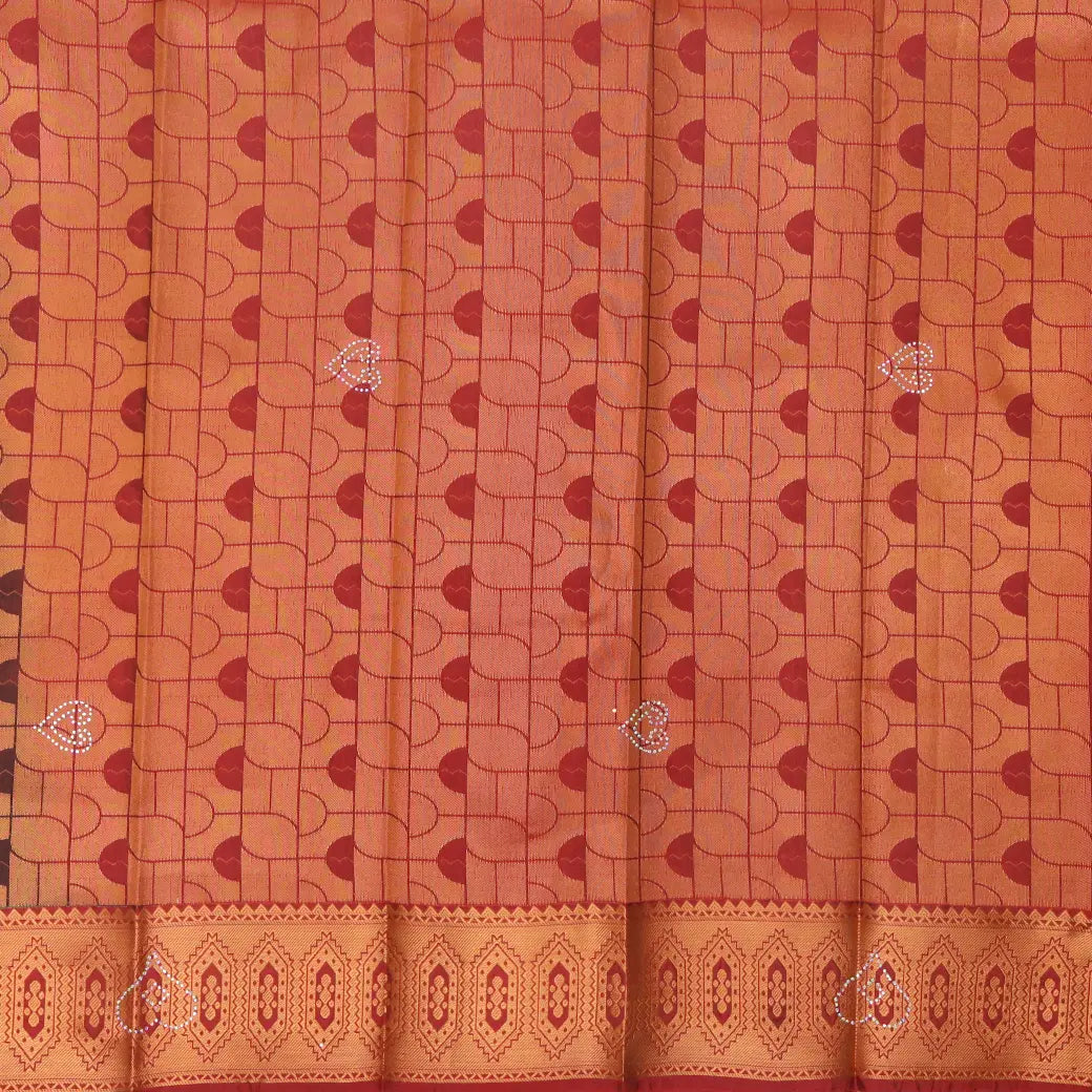 Green with Maroon Art Silk Saree