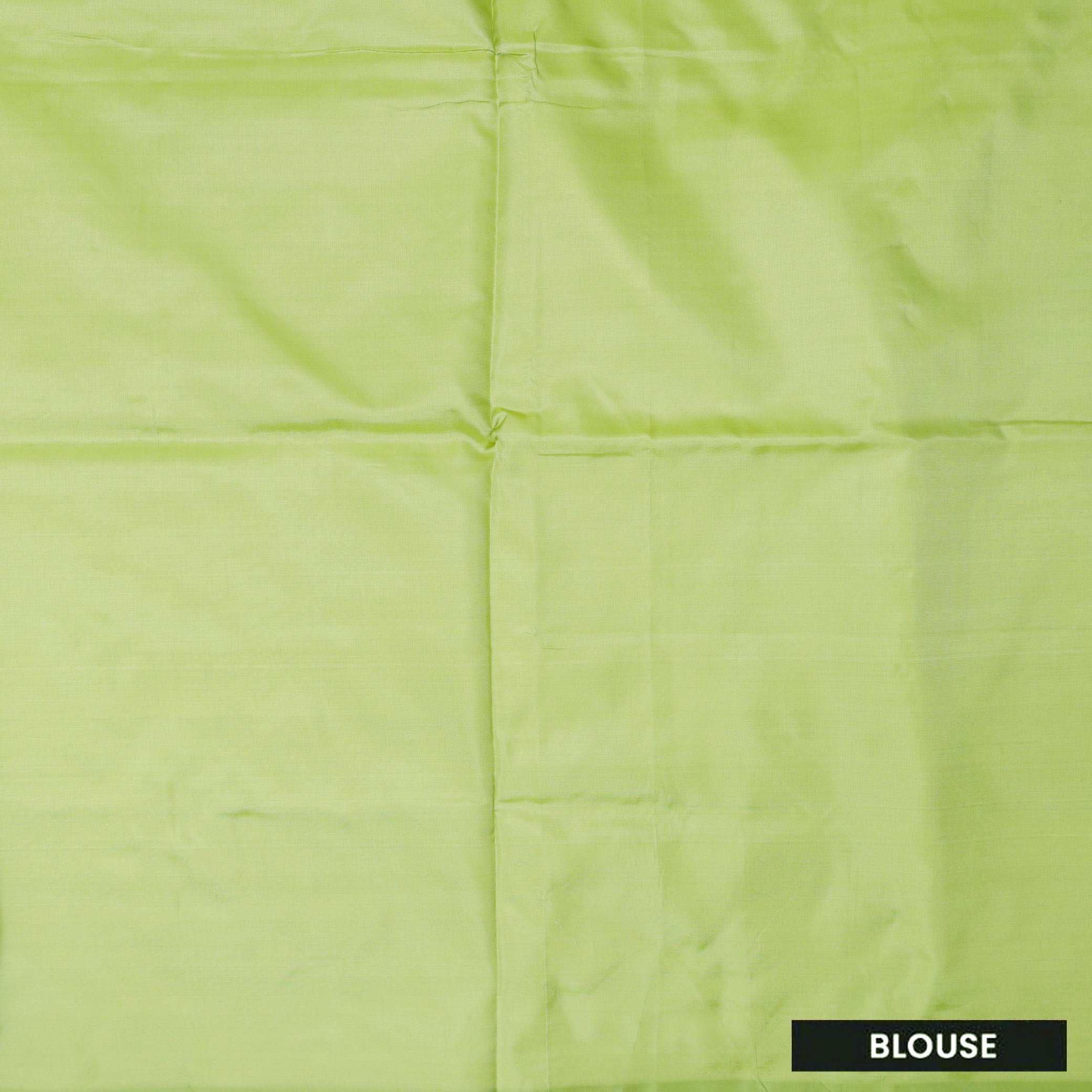 Medium Blue With Lime Green Pallu Banana Pith Saree With Running Blouse