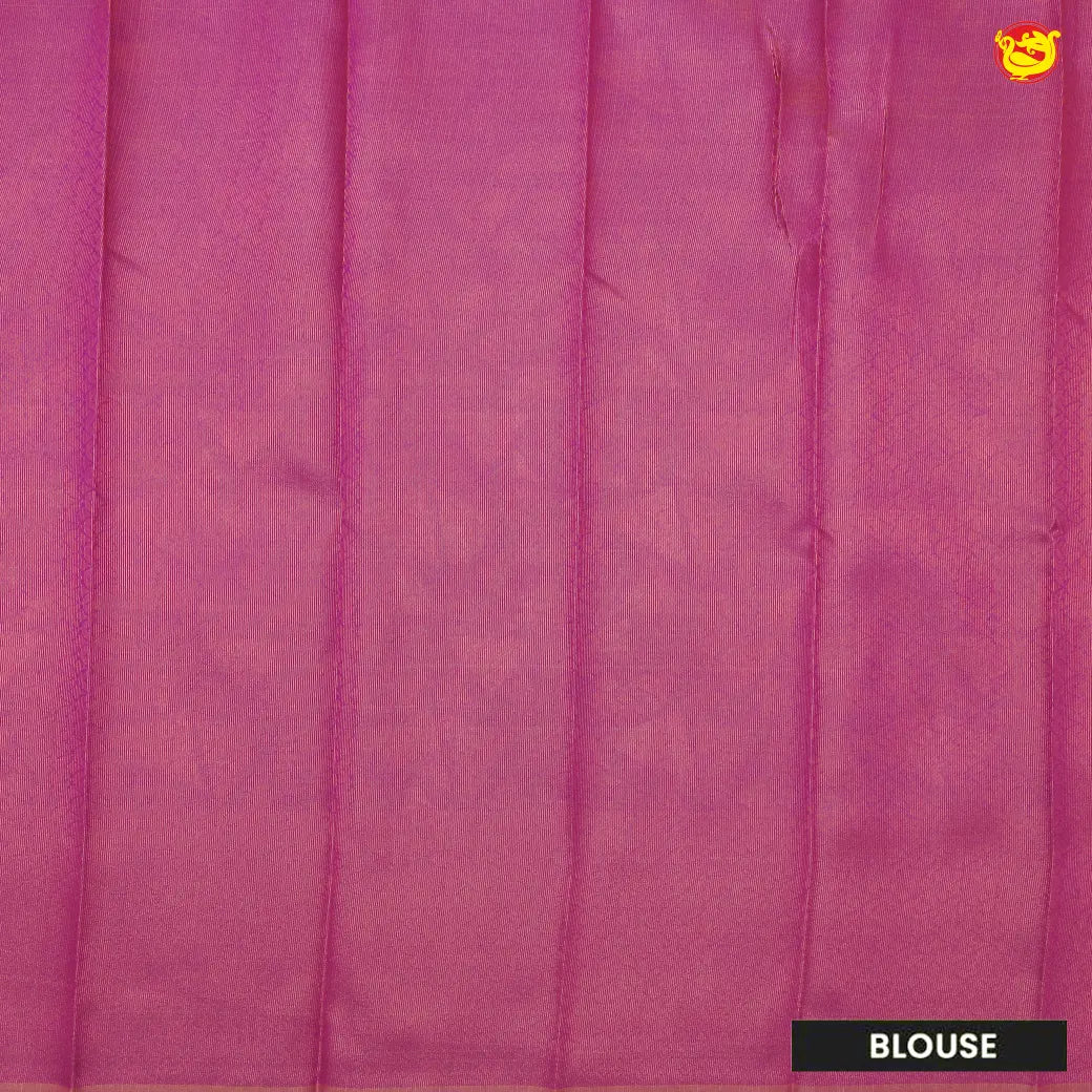 Yellow with Pink Semi Litchi Silk Saree