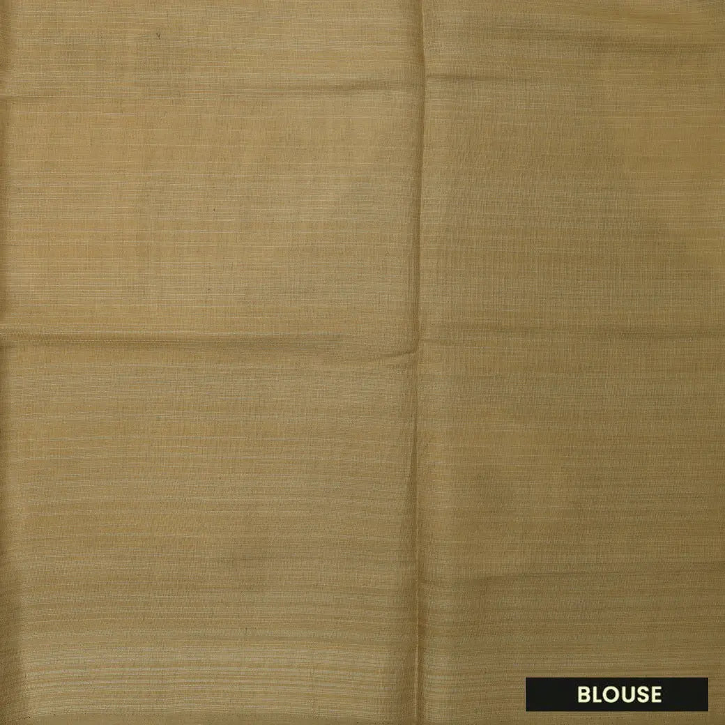 Peach Yellow Linen Digital Cotton Saree