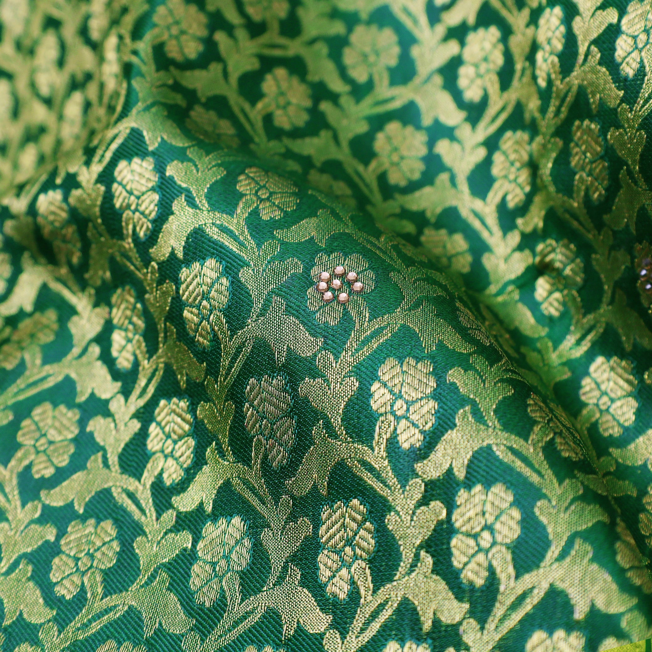 Green pure Kanchipuram silk saree