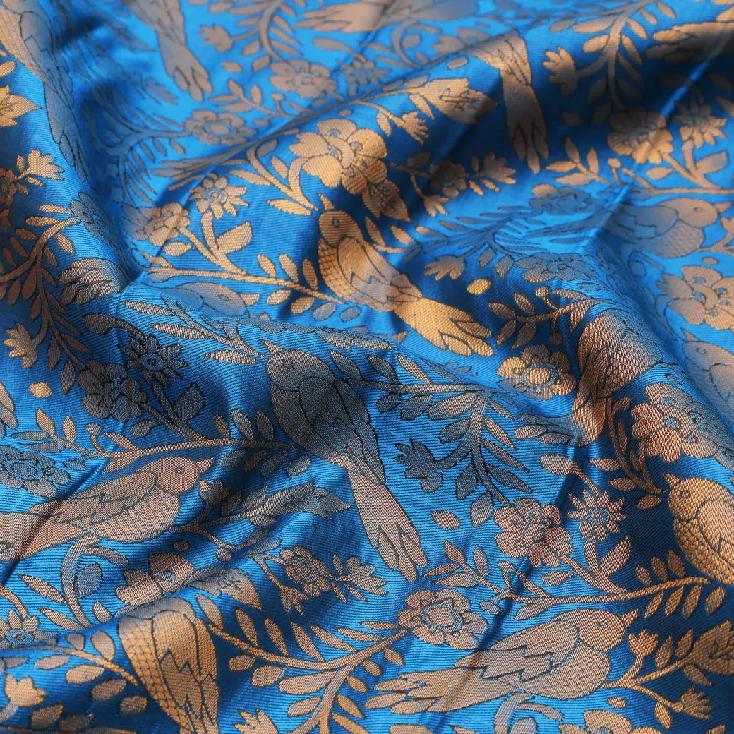 Blue with Purple Art Silk Saree
