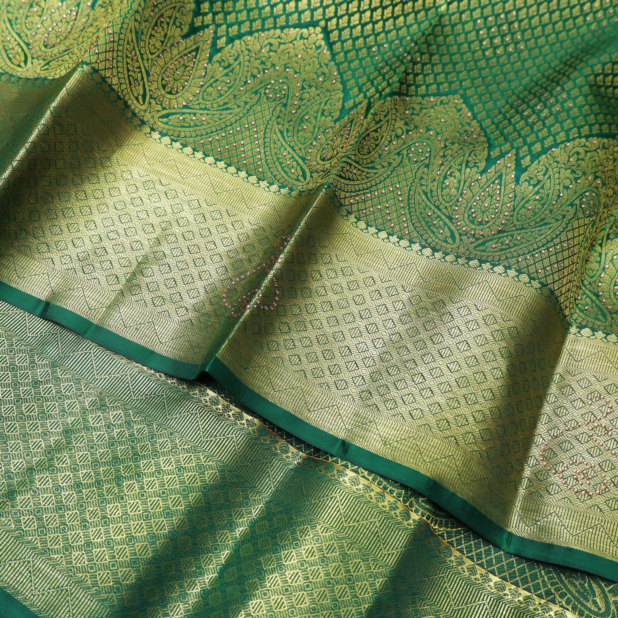 Green pure Kanchipuram silk saree