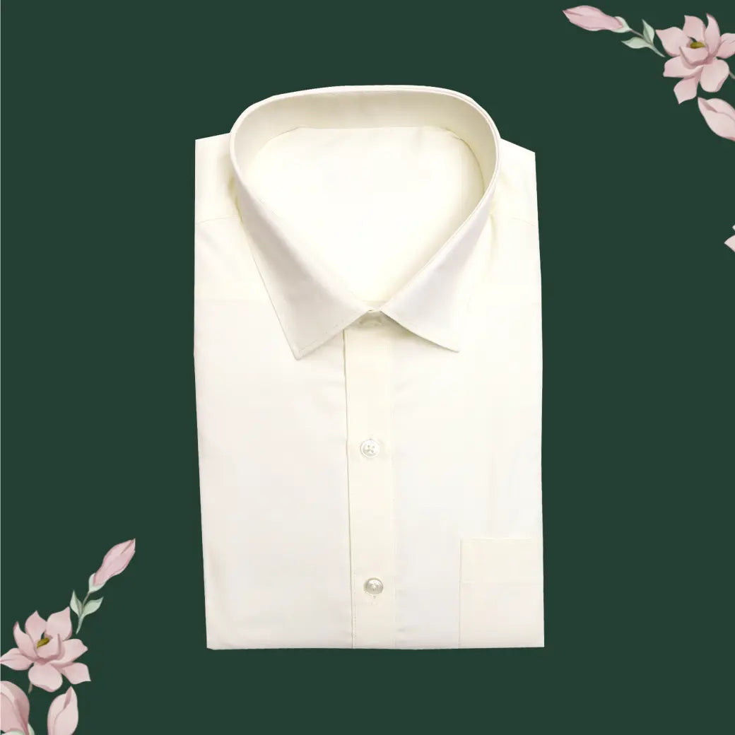 Off-White with Gold Men’s Silk Readymade Shirt and Dhoti Set