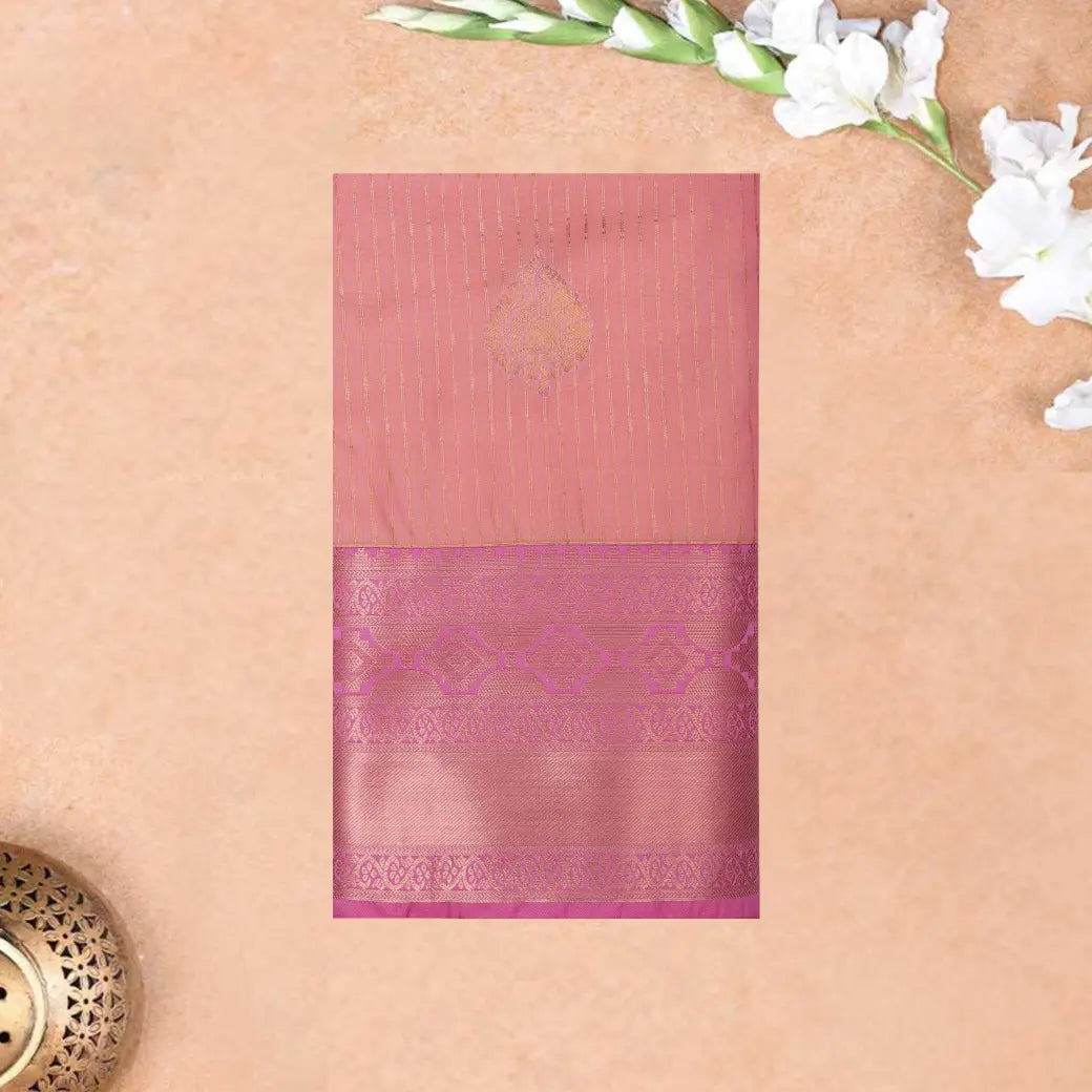 LIGHT PINK with ONIONPINK Soft silk saree