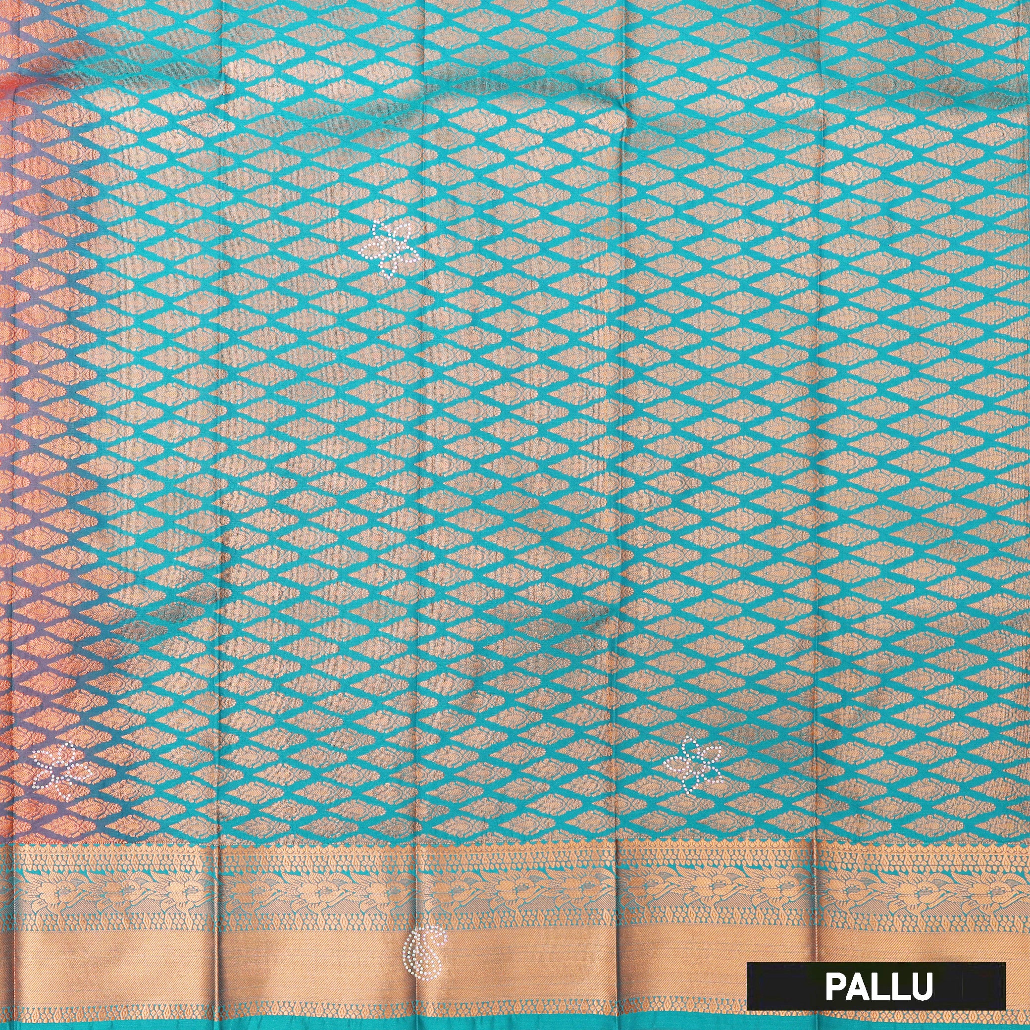 Orange with Green Art Silk Saree