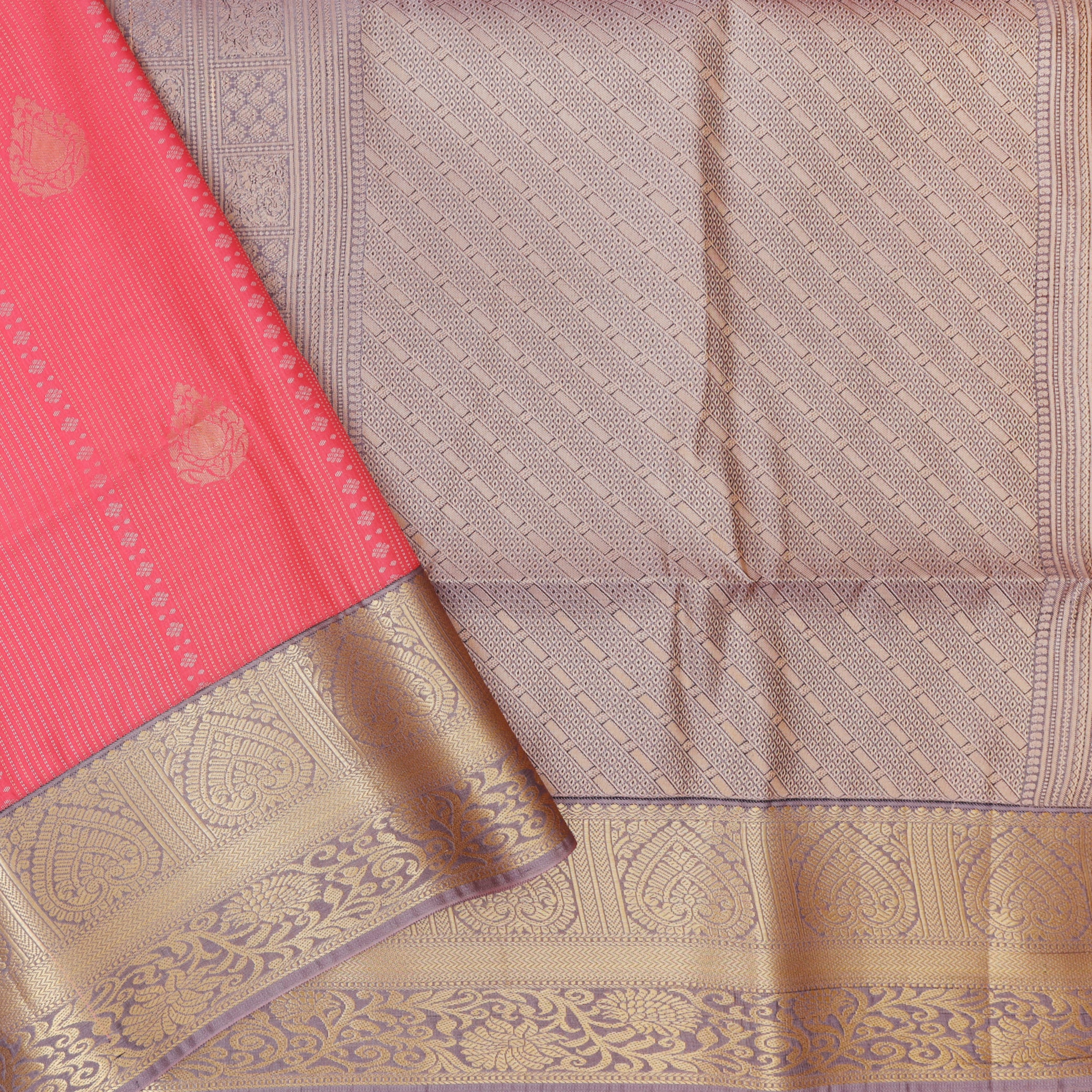 Rose Pink With Light Purple Soft Silk Saree