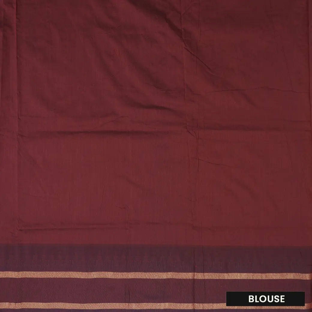 Blue With Maroon Premium Quality Kalyani Cotton Saree