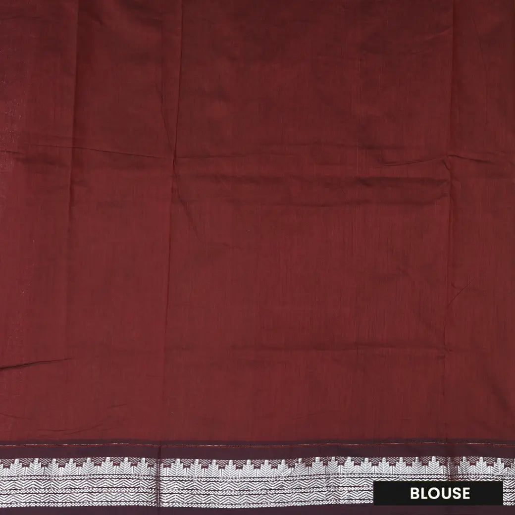 Lime Green With Maroon Premium Quality Kalyani Cotton Saree