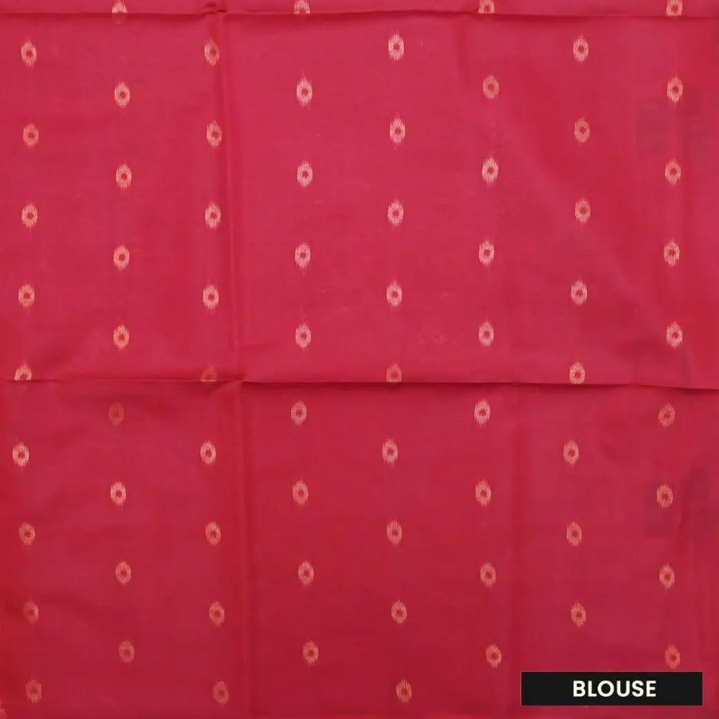 Light CreamWith Red Pochampally Semi Ikat Silk Saree