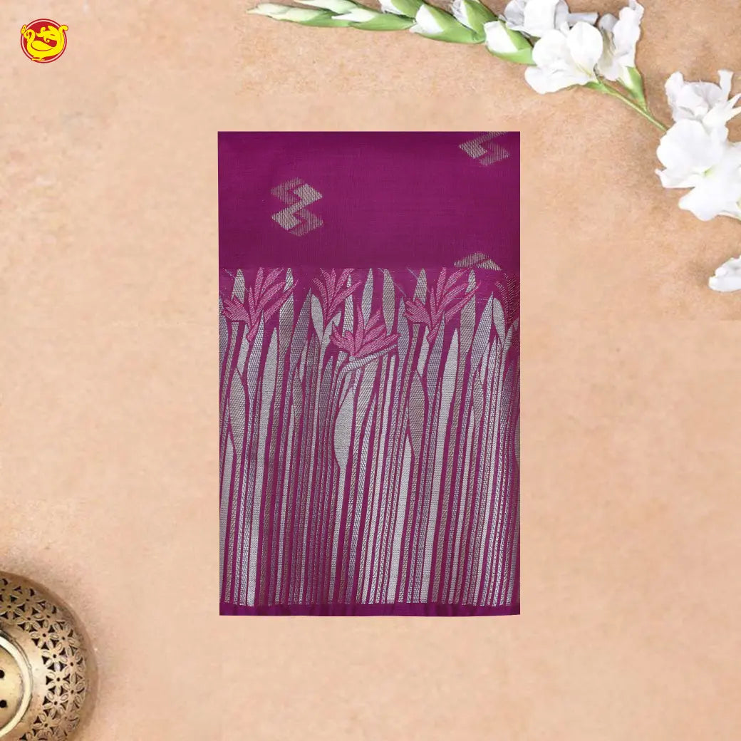 Purple with Orange Soft Silk Saree