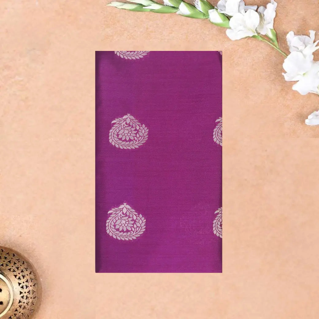 Purple with Dark Blue Soft Silk Saree