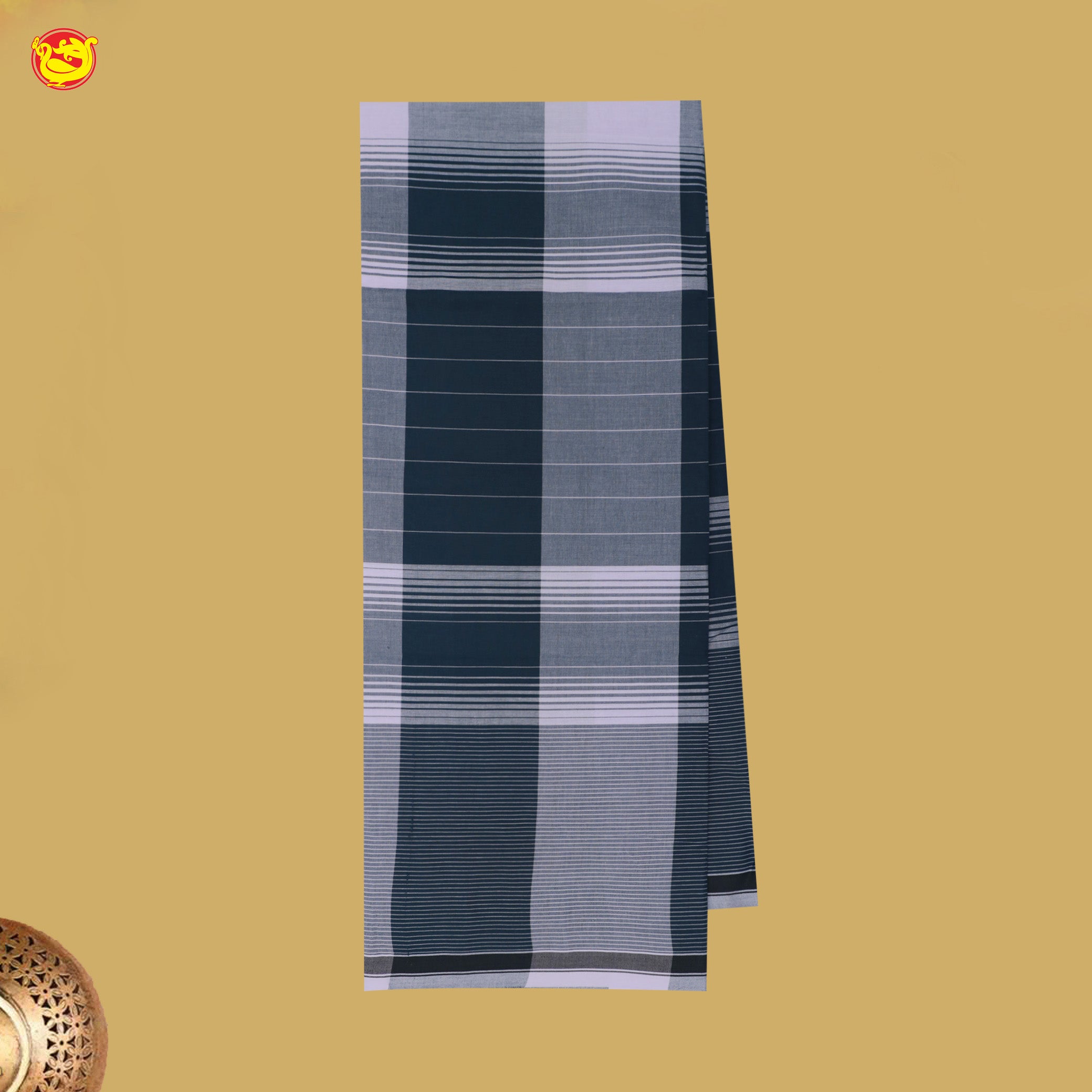 Men’s Checked Cotton Stitched Lungi