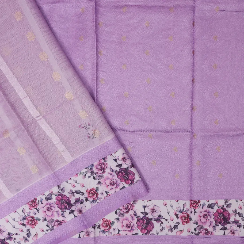 LAVENDER Semi Burberry Silk Saree
