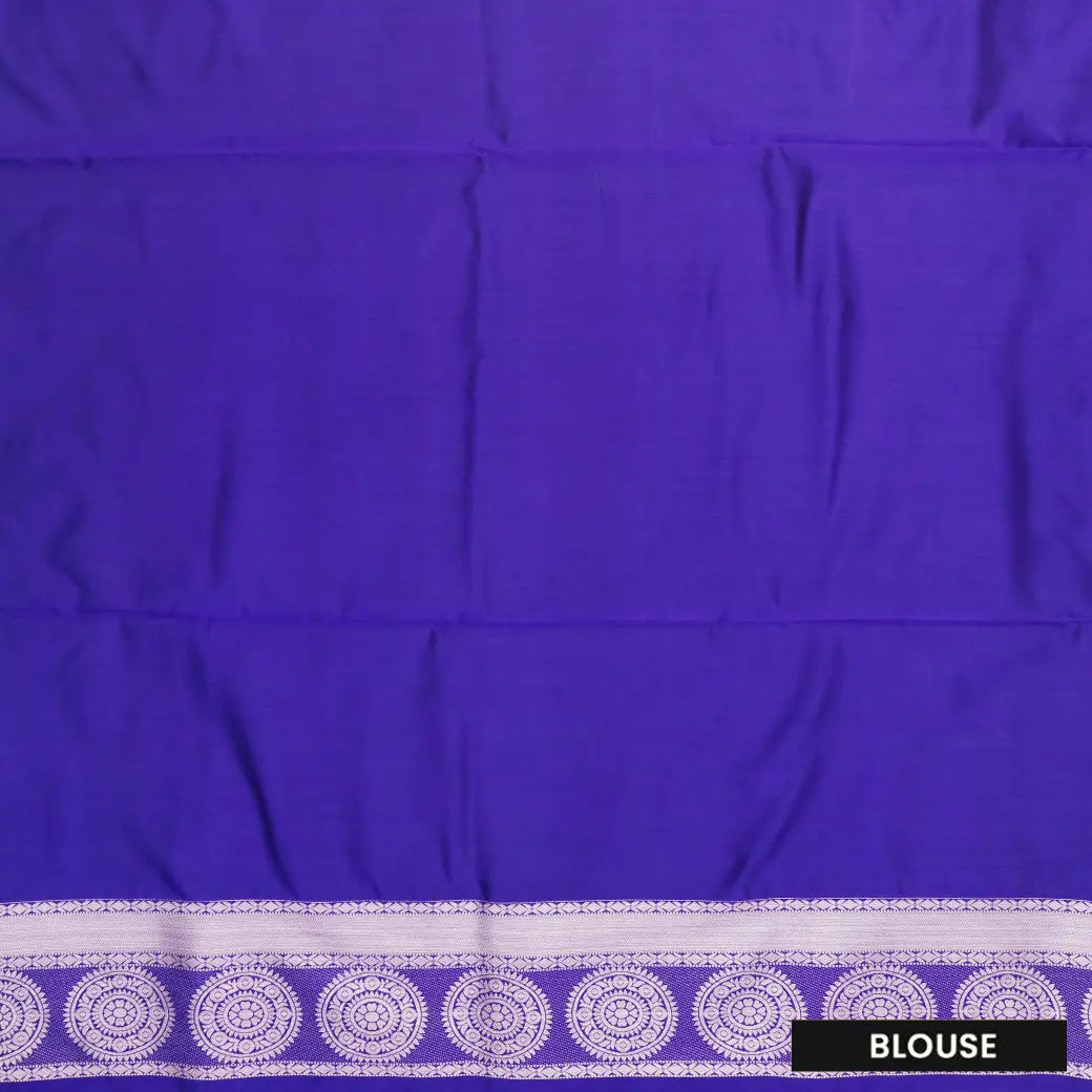 Purple with Dark Blue Soft Silk Saree