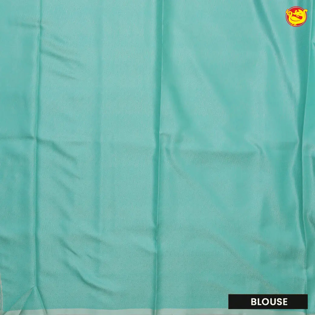 Dark Cyan Blue Colour Banarasi Saree with Woven Designs