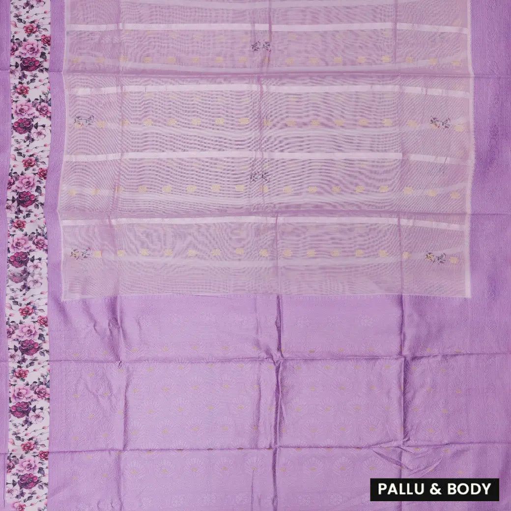 LAVENDER Semi Burberry Silk Saree