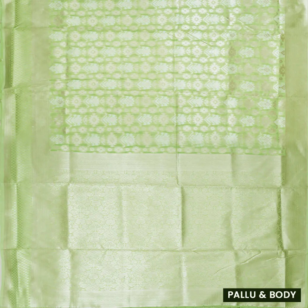 Green Colour Fancy Weaving Saree