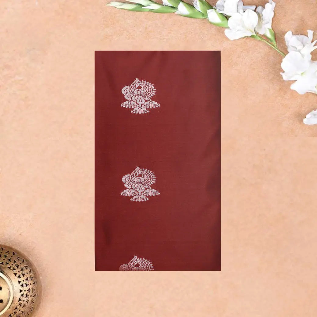 Maroon with Green Soft Silk Saree