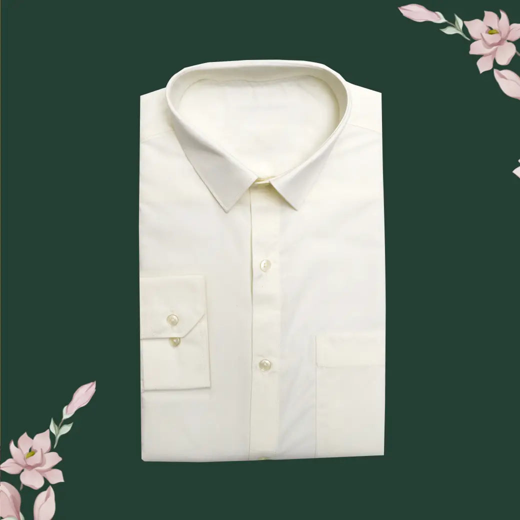 Cream with Gold Men’s Silk Readymade Shirt and Dhoti Set