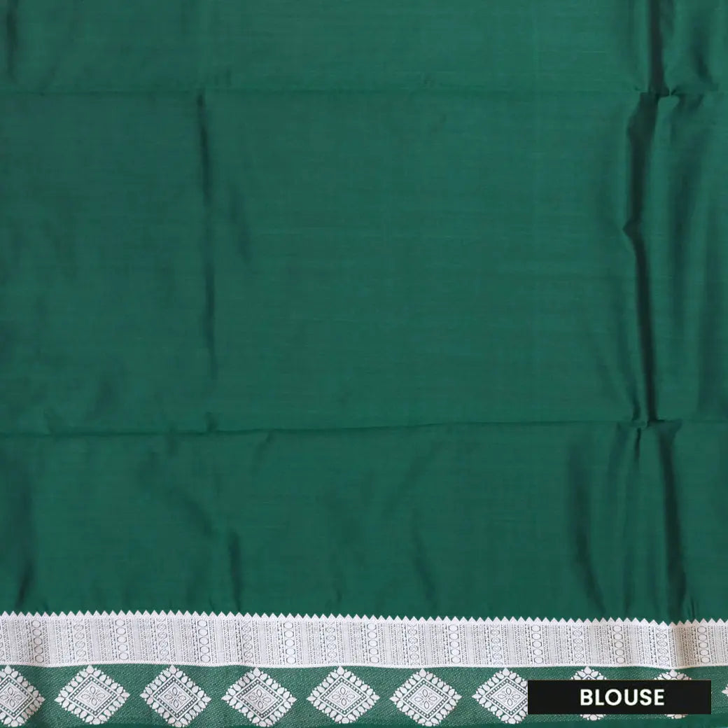 Maroon with Green Soft Silk Saree