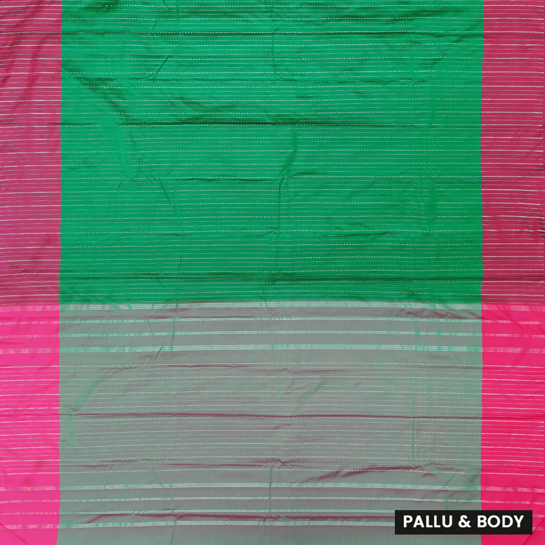 Green With Pink Arani Silk Saree