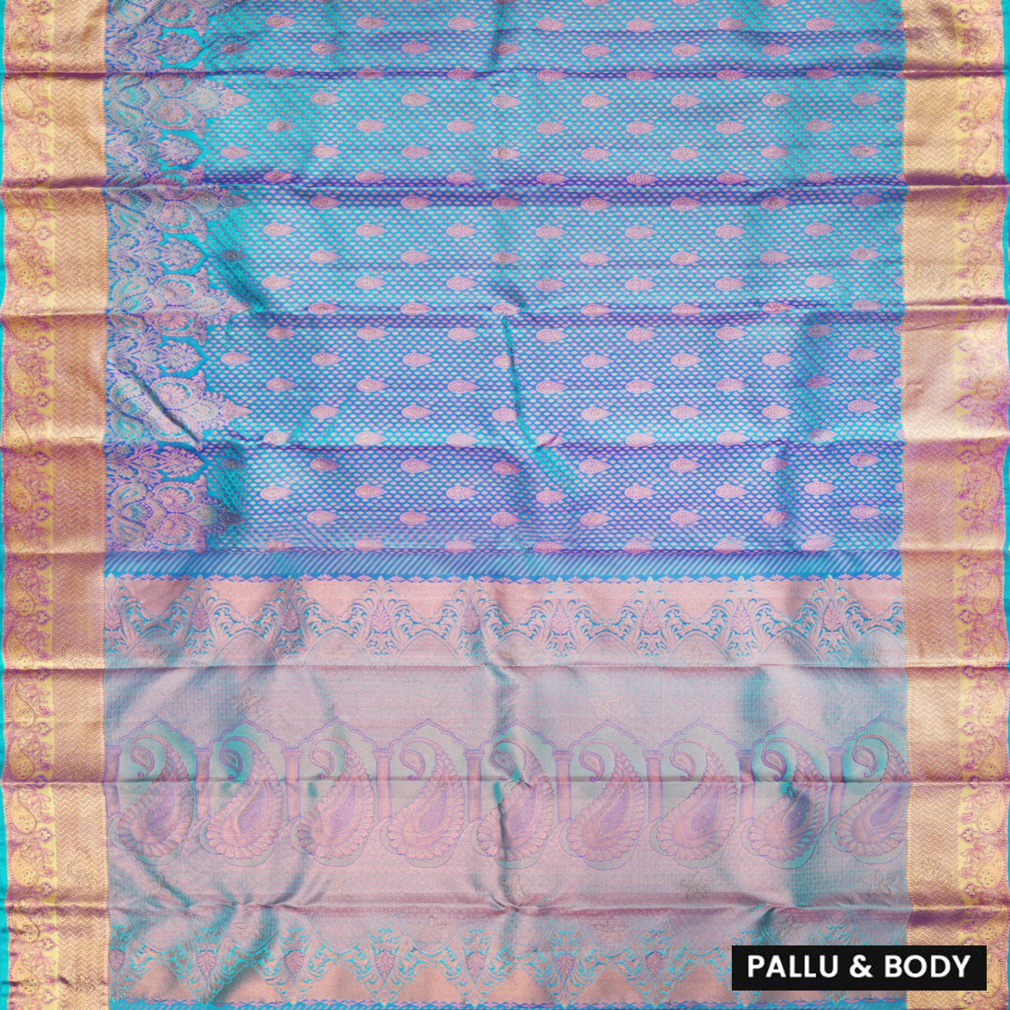 Sky Blue pure Kanchipuram silk saree