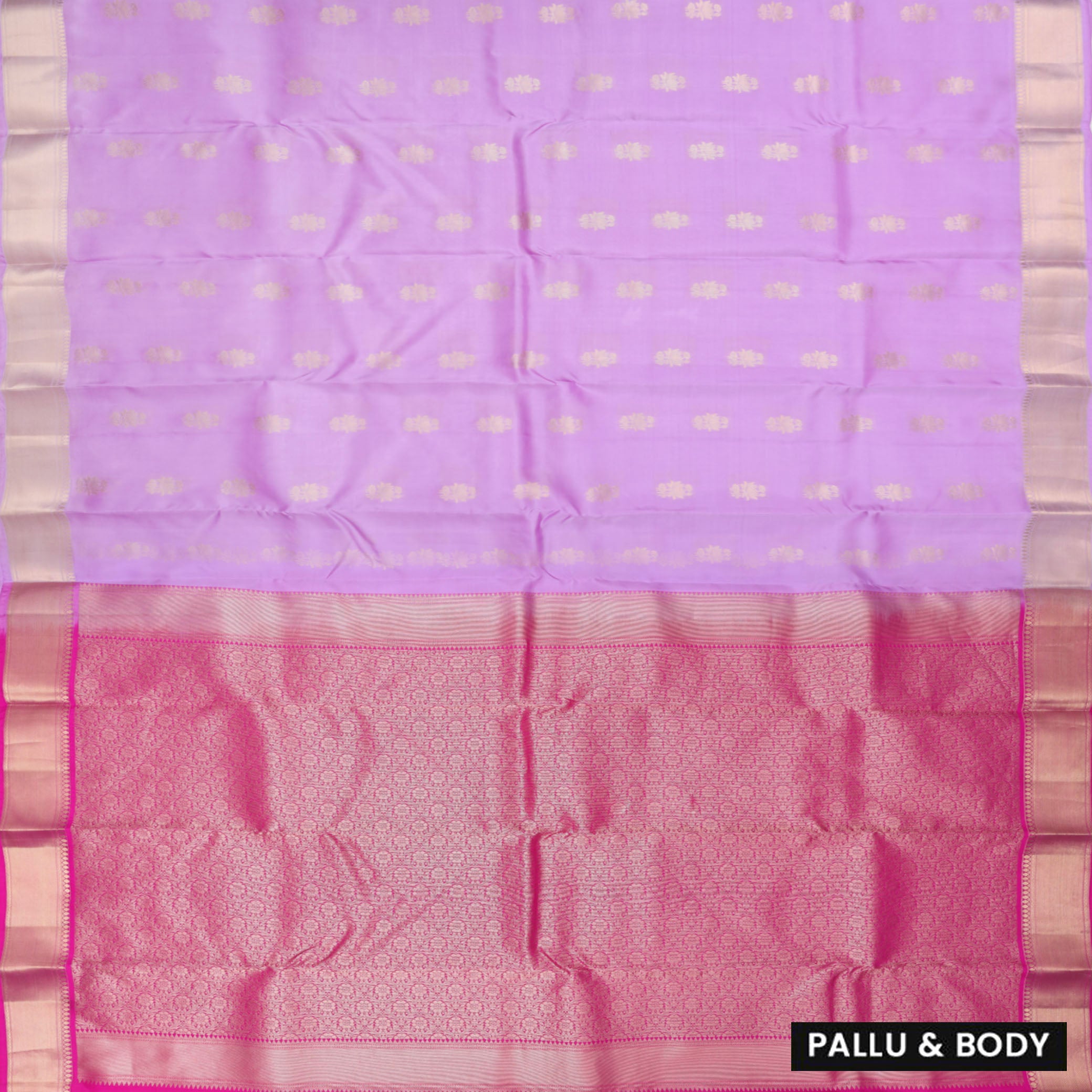 Light Purple Colour Gold Zari Border Yuvana Semi Soft Silk Saree