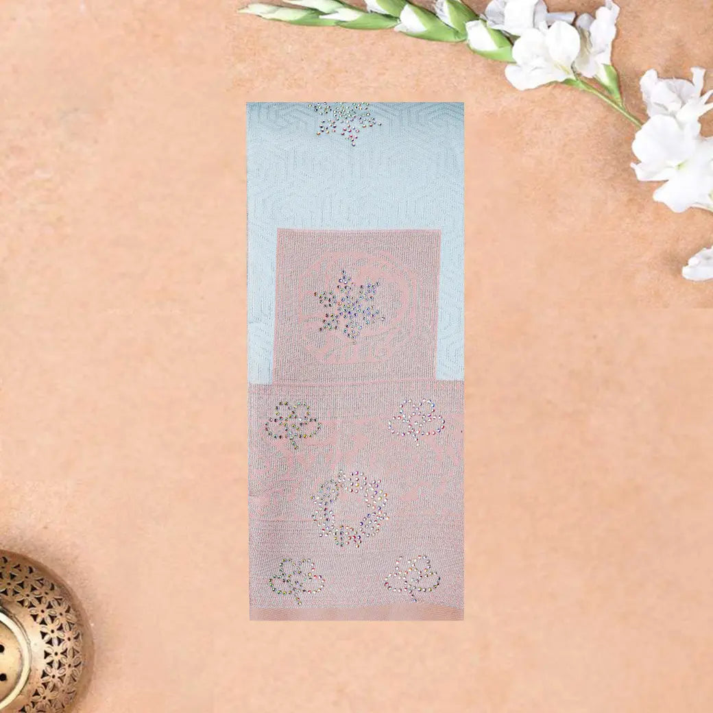 Silver with Light Peach Kubera Pattu Saree