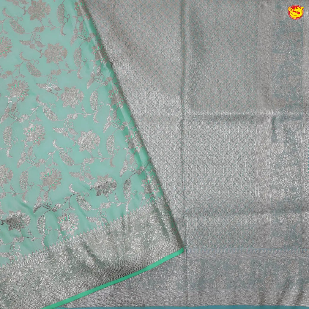 Light Green Colour Banarasi Saree with Woven Designs