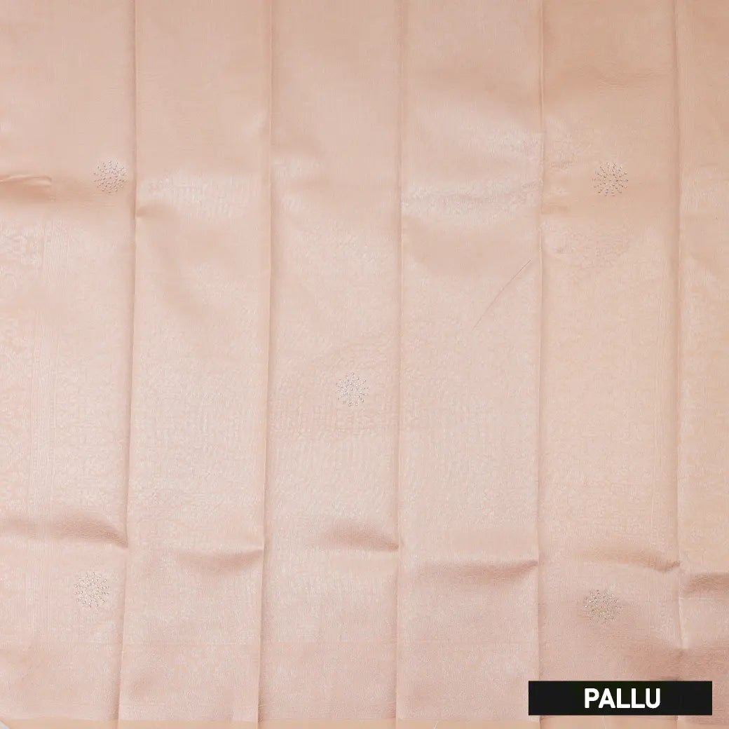 Silver with Light Peach Kubera Pattu Saree