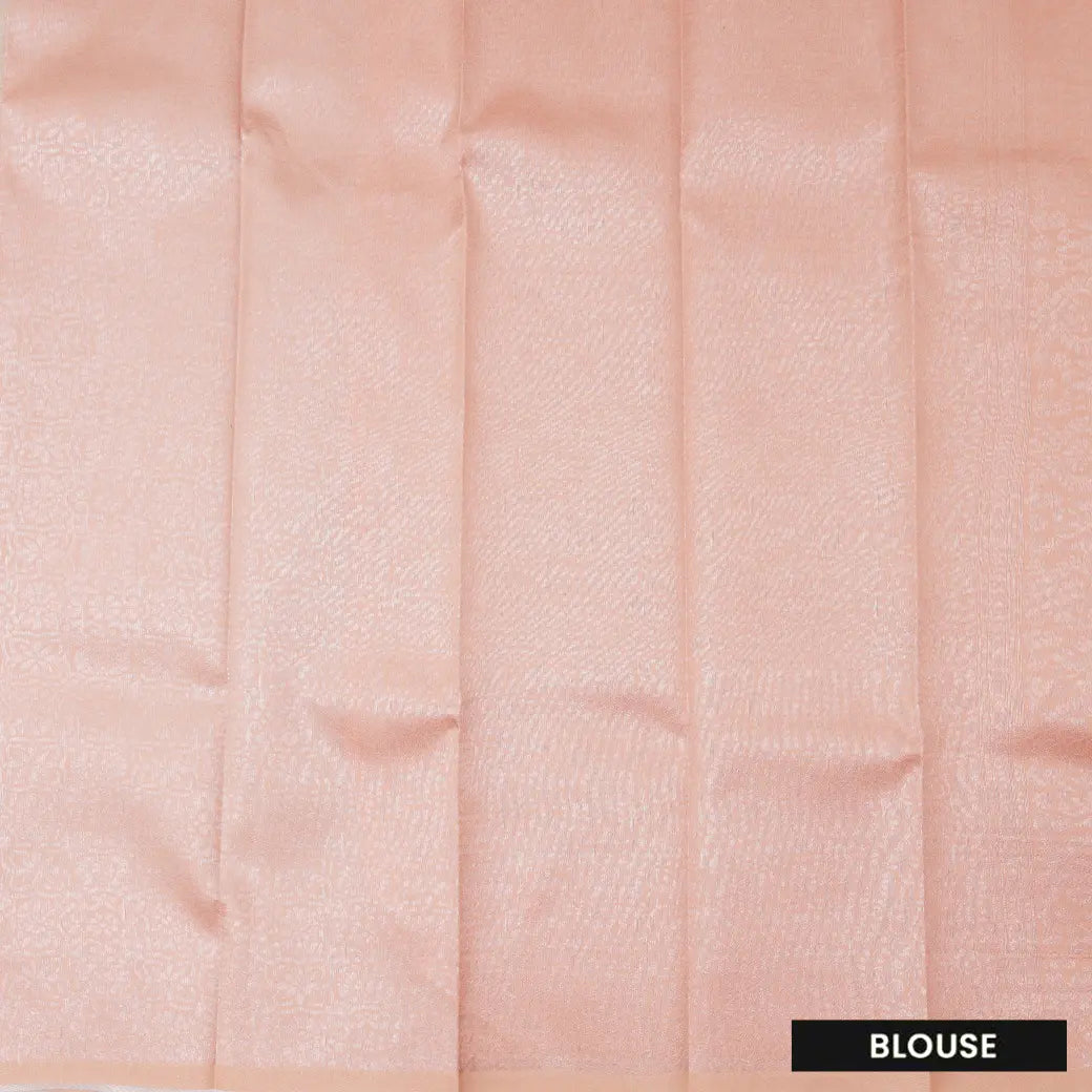 Silver with Light Peach Kubera Pattu Saree
