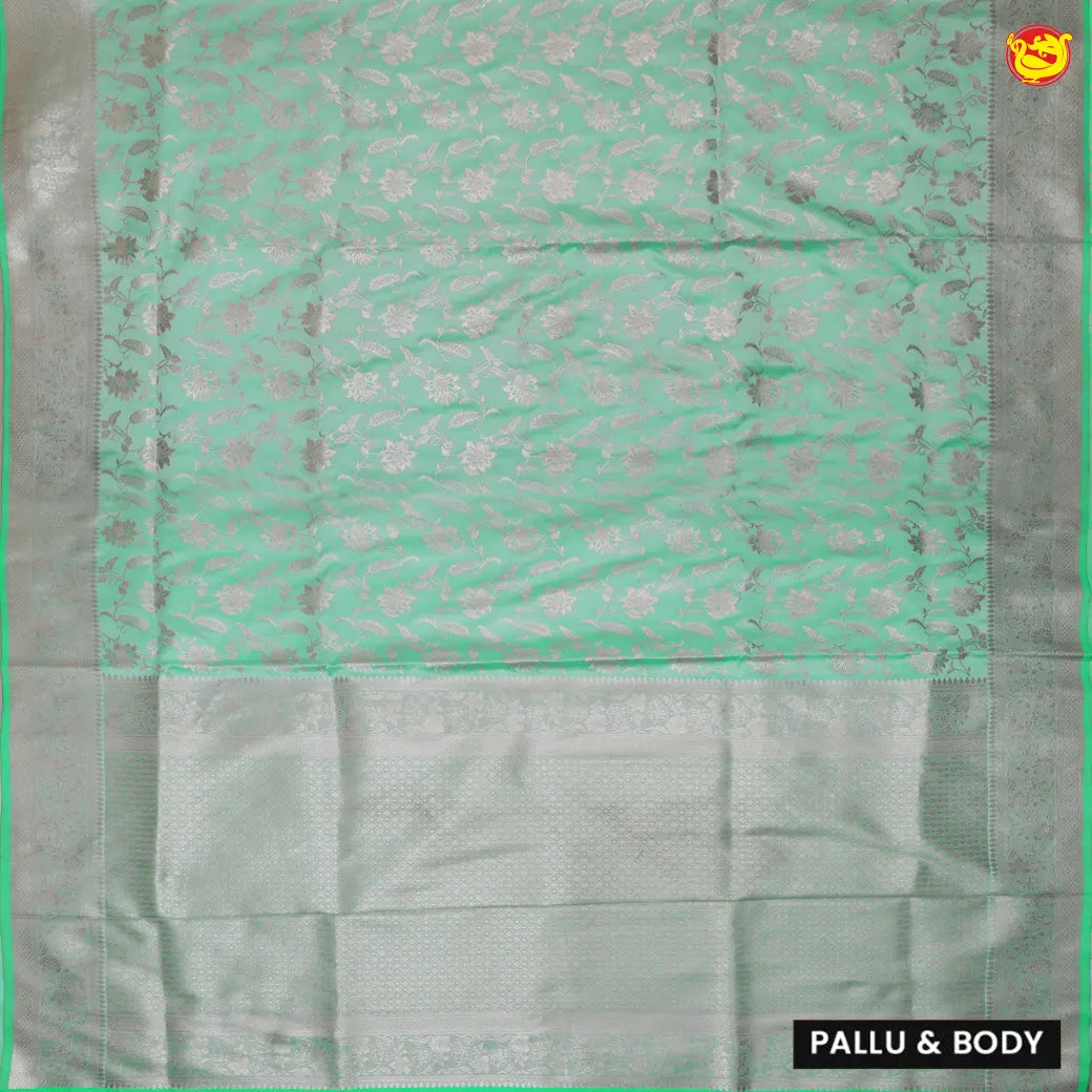 Light Green Colour Banarasi Saree with Woven Designs