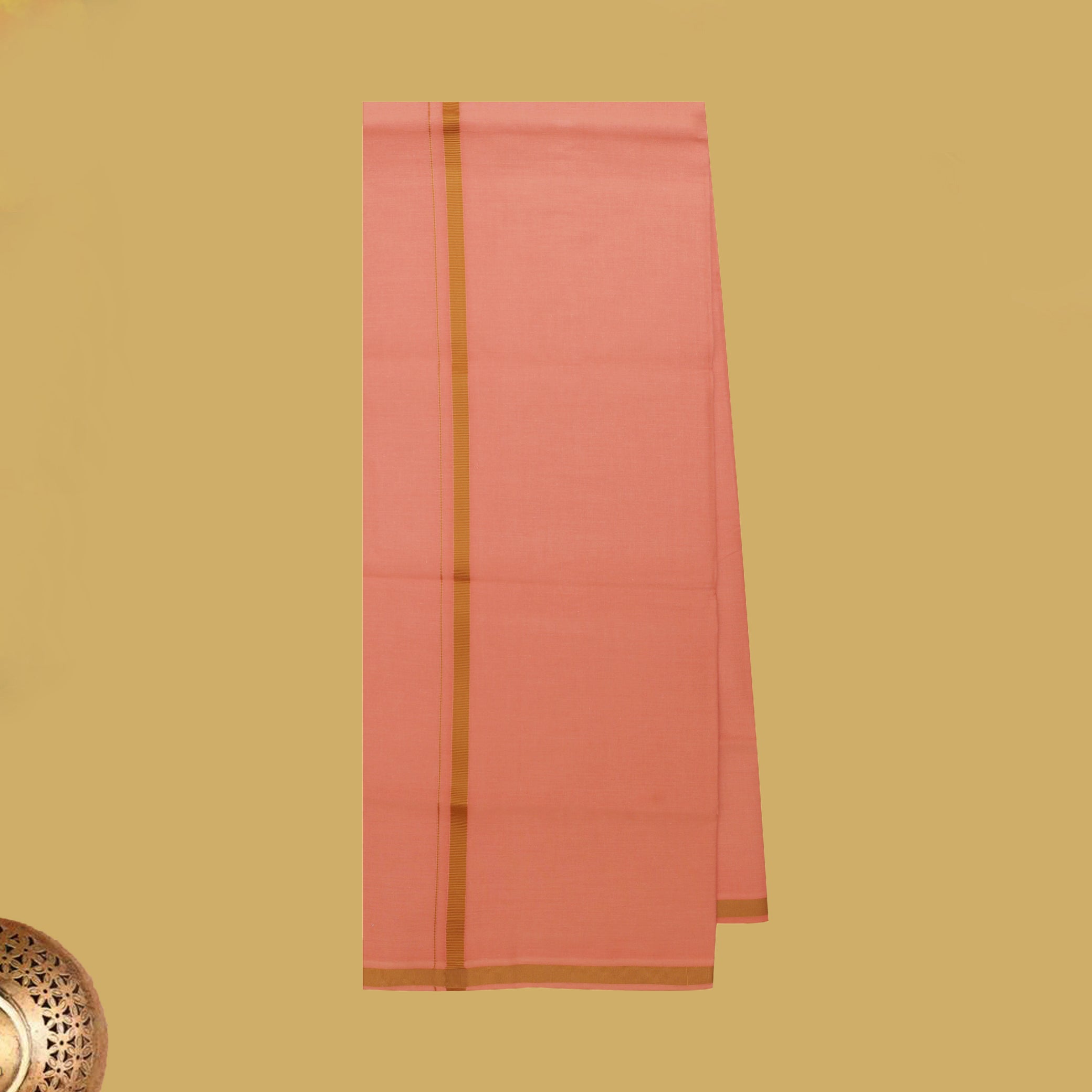Dark Orange with Marigold Border Men's Dhoti