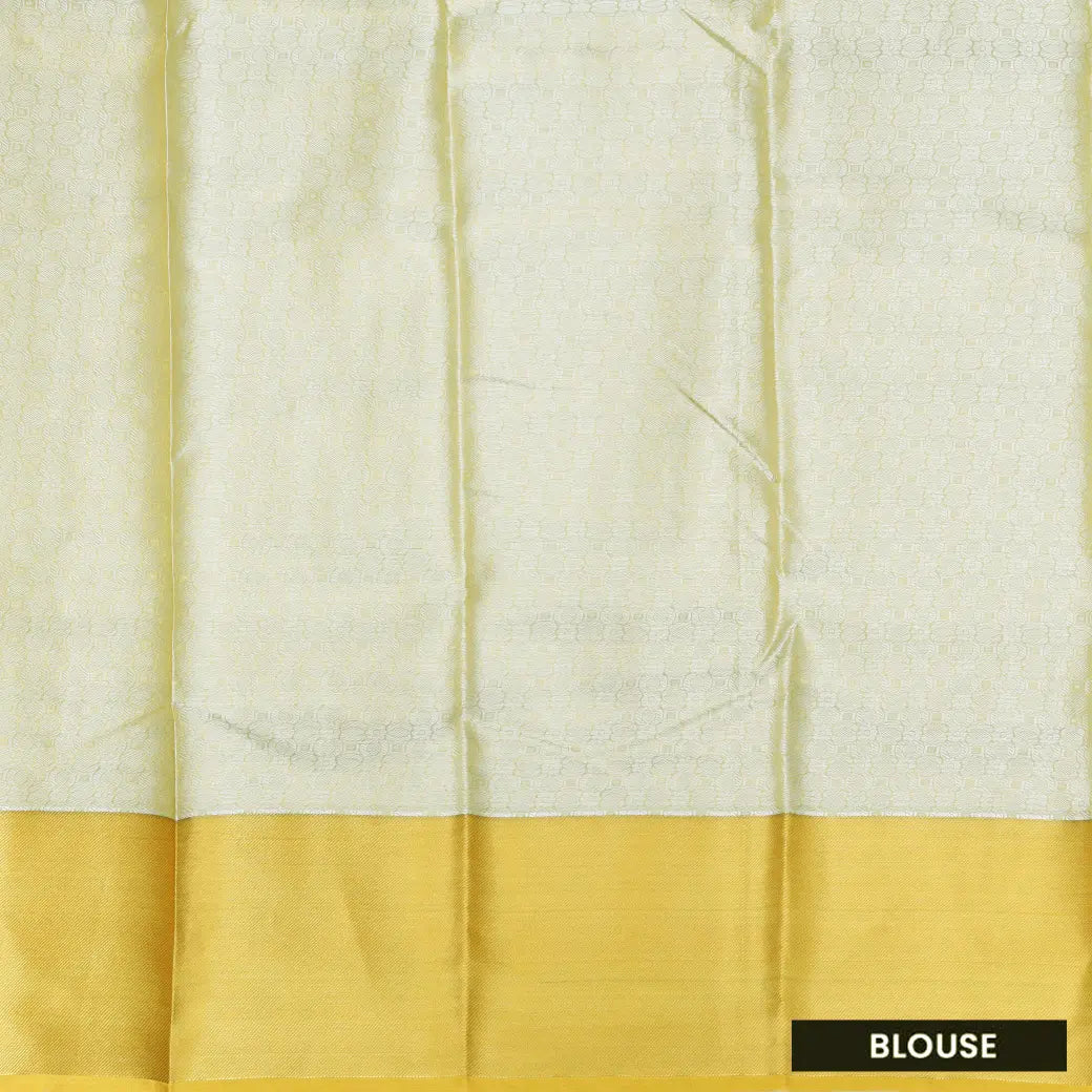 Light Green with Golden-Yellow in Leaf Pattern Design Tanchui Silk Saree